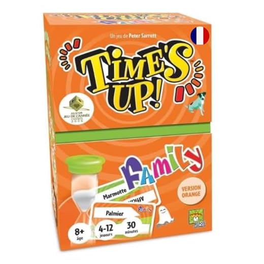 Repos Production - Time's Up : Family - Version Orange - En Français - Jeu de Société - Jeu de Cartes Familial et Pour Enfants dès 8 ans - Jeu de Rapidité - 4 à 12 Joueurs - 30 Minutes