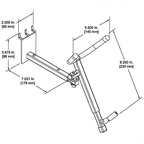 D'Luca Adjustable Alto/Tenor Sax Holder Fits Slatwall And Peg Wall - Thumbnail 3