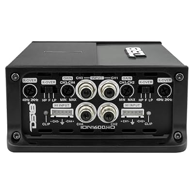 DS18 ION1600.4D 4-Channel Amplifier Full Range 4 x 240W Rms @ 4-ohm Class D, Compact Design, Digital 4 Channel Car Audio Miniature Size Multichannel Amplifier, Small Design