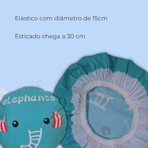 Kit 4 Touca Banho Infantil Plástico Cabelo Animais Casita