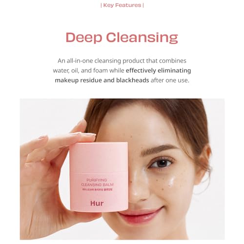 House of Hur Purifying Cleansing Balm, Sherbet-Type Formulation, Practical Grinder Type - effectively eliminating makeup residue and blackheads without causing dryness or irritation