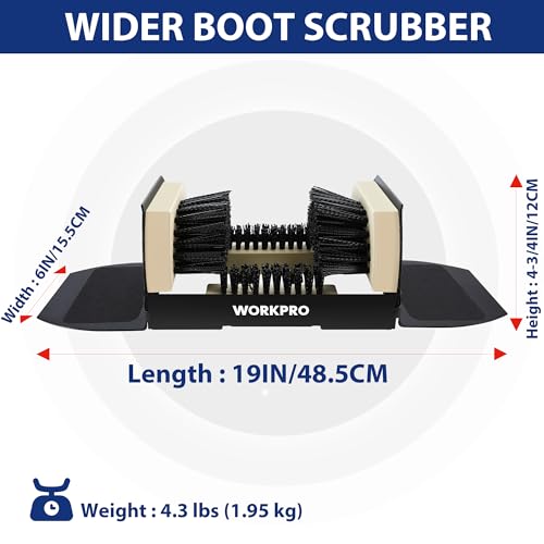 WORKPRO Boot Brush Scraper Outdoor, Shoe Cleaner Brush, Boot Scrubber, Heavy Duty Boot Cleaning Brush, Extra Wide