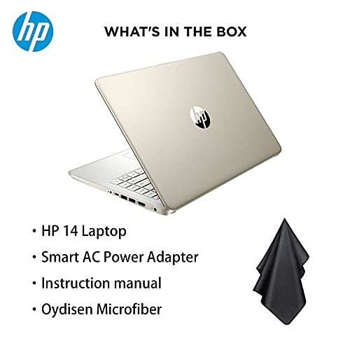 Image of 2021 Newest HP Premium 14-inch HD Laptop, Intel Dual-Core Processor Up to 2.8GHz, 16GB RAM, 64GB eMMC Storage, Webcam, Bluetooth, HDMI, Wi-Fi, Gold, Windows 10 with 1 Year Microsoft 365 (Renewed)