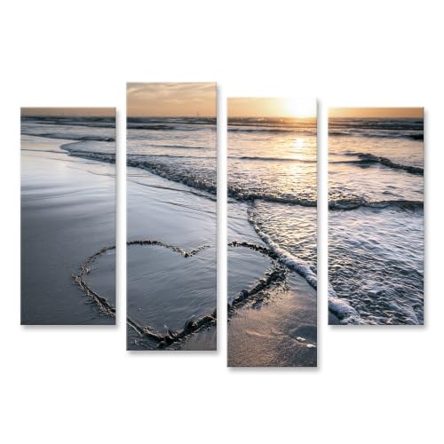 Tableau sur toile salon islandburner Q2 grand format déco murale romantique sable