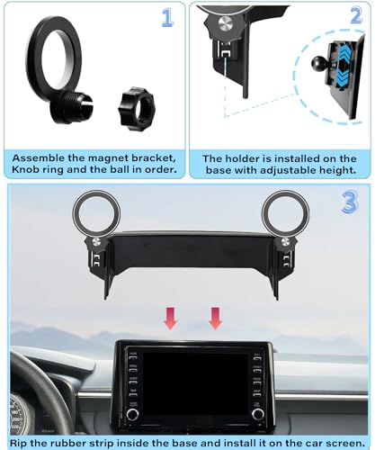 Image of Car Phone Holder for Toyota Corolla 2020-2026 /Corolla Cross 2022-2026 Accessories Apply to 8 Inch Touch Screen Fixed Clip Magnetic Cell Phone Mount Hands-Free 360 Degree Rotation