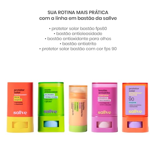 Sallve Protetor Solar Bastão Antimachas FPS 90 com Cor 2-15g
