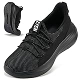 ZYEN Slip on Sneakers Damen rutschfeste Sportschuhe Damen Leichtg Atmungsaktiv Turnschuhe Freizeitschuhe Walkingschuhe Geeignet für Jogging Walking Fitness Outdoor Tennis Shoes 88402 Full Black 39
