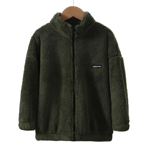 Fall Winter Jacket for Boys Girls Full Zip Stand Collar Fluffy Fleece Top Jacket Winter Soft Comfortable Casual Coat2