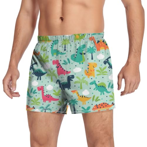 Image of Men's Boxer Shorts Cotton Loose Underwear with Button Fly