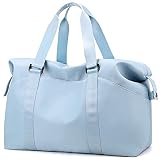 PlasMaller Sports Gym Bag Travel Duffel Pack with Dry Wet Pocket & Shoes Compartment for Women and M