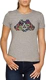 Vendax Trippy Illuminati Mains Diamant T-Shirt Femme Gris