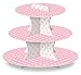 LolliZ Cupcake Stand, Pink/Polka Dots, Paper. 1 Pc