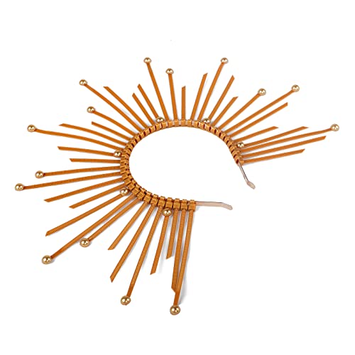 YJZQ Women's Halloween Halo Crown Headwear With Balls Golden Headband Goddness Headress for Carnival Show Role Play Masquerade Parties Headpiece Accessories - Image 3