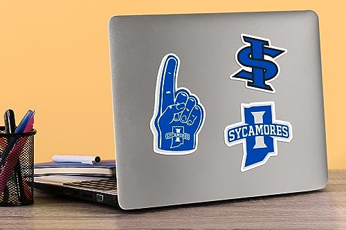 Image of Indiana State University 8ct Vinyl Large Deluxe Stickers Variety Pack - Laptop, Water Bottle, Scrapbooking, Tablet, Skateboard, Indoor /Outdoor - Set of 8