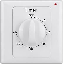 White AC 100-240V Mechanical and Electronic Countdown Timer Switch Socket, Precise Control for Household Appliances, Water Pumps, Heaters, Fans, Indicator Light60 minutes