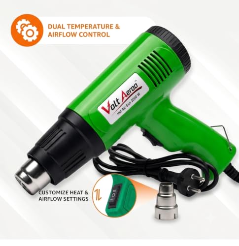 Image of Hot Air Gun 2000W, High Speed Heat Gun Machine | Dual Temperature 400C - 550C | Copper Motor | Hot Air Gun Machine for Electronic Tasks, Paint Removing, Shrink Wrapping