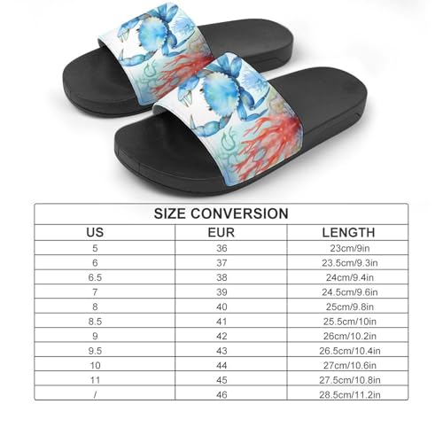 Crab And Corals Watercolor House Sandals Non-Slip Bathroom Slippers Beach Summer Shoes for Men Women2