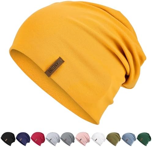 HAMUNI Mütze Damen Herren Baumwolle Slouch Beanie Mütze Leichte Dünne Mütze | Weich Atmungsaktiv Universell einsetzbar als Laufmütze, Alltagshut oder Chemo-Mütze für Alle Jahreszei