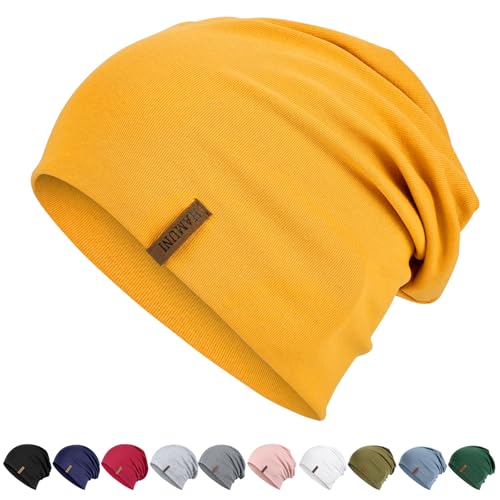 HAMUNI Mütze Damen Herren Baumwolle Slouch Beanie Mütze Leichte Dünne Mütze