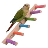 AXYOUCUN Cockatiel Toys Wooden Ladder for Parrots Toy Multifunctional Sharpening Tools Claws and Accessories for Bird Cages(large size)