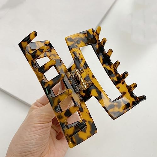 Large Hair Claw Clips Cutout Tortoise Shell Celluloid Hair Jaw Clips French Design Rectangle Hair Clamp For Women Girls #TOP7