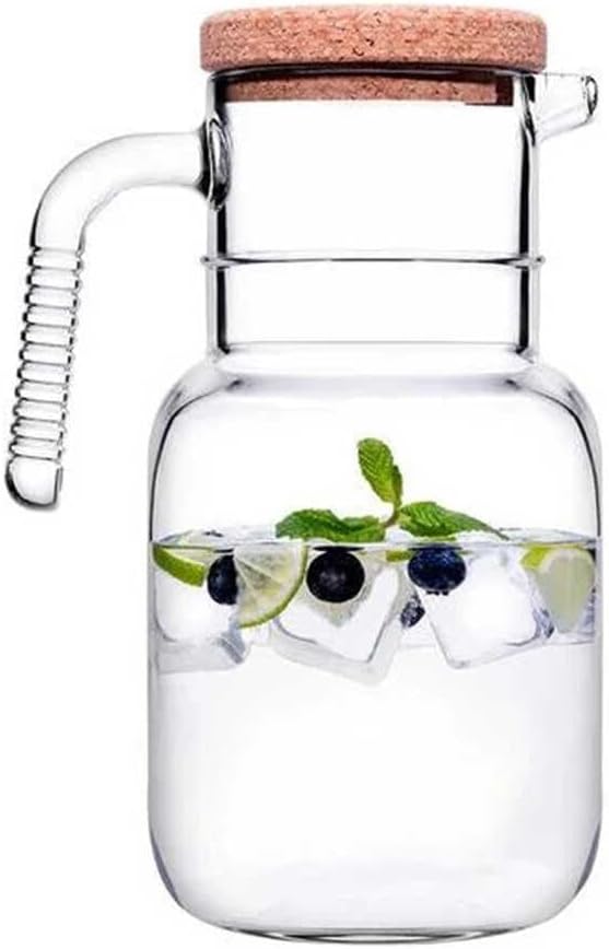 Paşabahçe 43783 Glass Carafe Jug with Hopp Mushroom Cover - 1500 cc