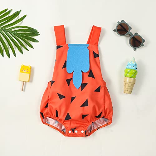 Halloween Baby Girl Boy Clothes Pumpkin Onesie Sleeveless Romper Strap Bodysuit Top Halloween Pumpkin Costume (Orange, 6-12Months) #TOP1