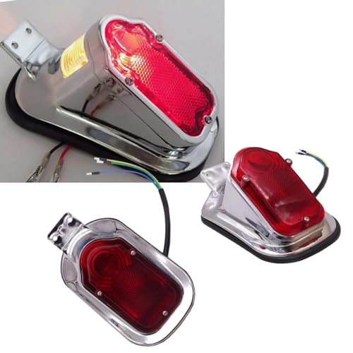 Feu arrière de moto rouge et clignotant LED robuste pour style Bobber - 4