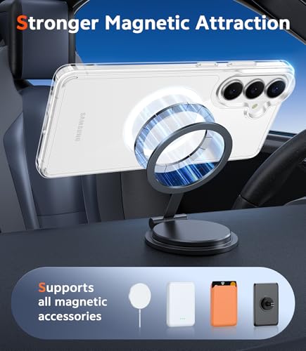 Image of FNTCASE for Samsung Galaxy S26-Plus Case: Clear Magnetic Phone Cases with Screen Protector Compatible with Magsafe Slim Anti Yellowing Shockproof Protective Transparent Cover (Clear Magnetic)