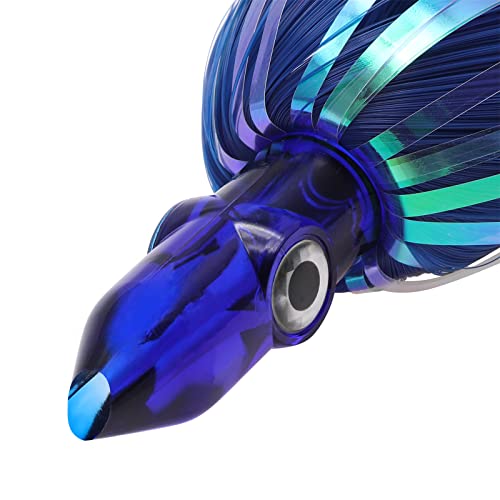 Ocean Cat 7" 9 Inches Ilander Style Saltwater Trolling Lure, Bullet Head Tracker Fishing Lures With Flashers, For Sailfish, Dolphin, Mackerel, Wahoo And More (9 Inch, Plastic Head- 2 Colors Combo) #TOP1
