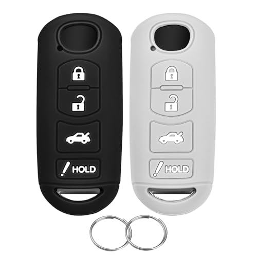 Coque de clé de voiture pour Mazda 3 6 CX-5 noir gris 4 boutons protection Funtor