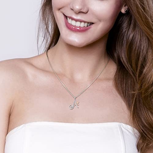 Starchenie Initial Necklace For Women Girls Sterling Silver Letters 26 Alphabet Pendant Rose Flower Jewelry Gifts For Family Sisters Friend-A #TOP2