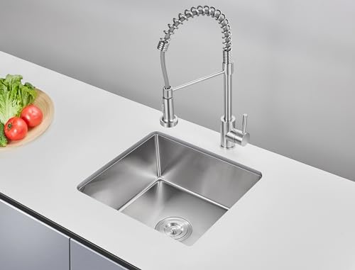 TSIBOMU 18 x 18 Inch Undermount Kitchen Sink, 18 Gauge 304 Stainless Steel by TSIBOMU - Used condition - Image 2