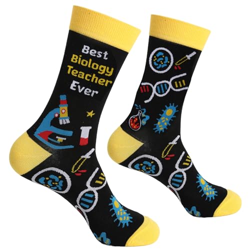 fiszdovb Biology Teacher Gifts for Women Men, Biology Teacher Appreciation Gifts Socks Gifts Best Retirement Graduation End of Year Back to School Birthday Christmas Valentines Stocking Stuffers