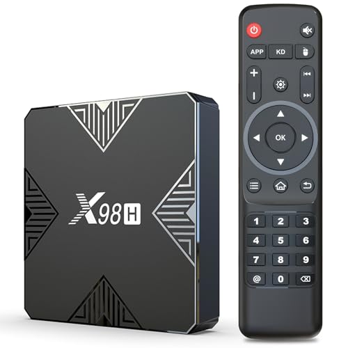 Android TV Box 12.0, LEFFOT X98H 4K UHD Streaming Device for TV, 4GB RAM/32GB ROM, Smart TV Box Android with HDR10, Dual-Band WiFi 6, 100M Ethernet, BT 5.0, Allwinner H618 Quad Core Arm Cortex A53