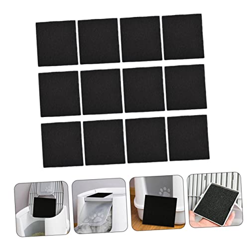 Beavorty 12Pcs Caixa De Areia De Gato Filtro De Algodão Desodorizador De Carpete Filtro De Carvão At