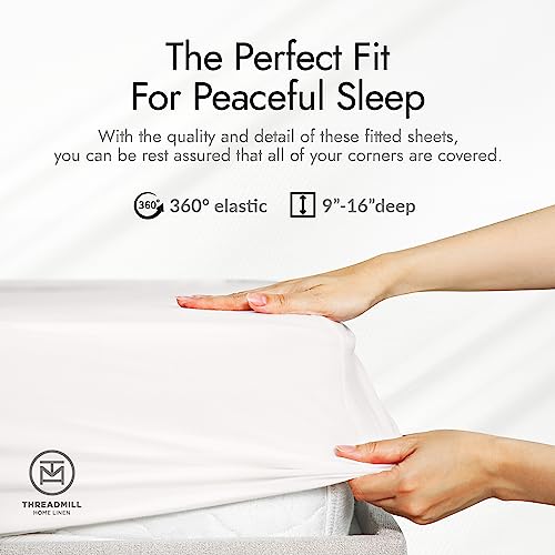 Image of Threadmill 300 TC Viscose Made from Bamboo King Sheet Set, White