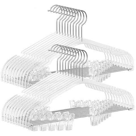 SONGMICS Clear Plastic Pants Hangers Cover