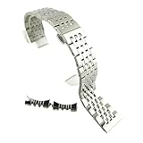 Genérico EDVENA Correa De Reloj De Acero Inoxidable 316L Macizo, Cierre De Mariposa, Accesorios De Pulsera, 16 Mm, 18 Mm, 19 Mm, 20 Mm, 21 Mm Y 22 Mm(Silver,20mm)