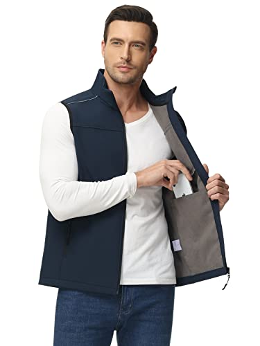 Puzeer Men's Vest Outerwear,Vest For Men,Full Zip Fleece Lined Light Softshell Windproof Sleeveless Jacket For Hiking Golf #TOP2