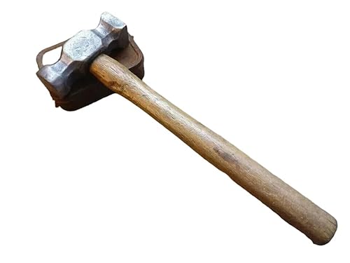 Blacksmith's Rounding Hammer 2 lb – Double Face Forging Hammer | Hand-Forged Solid Steel Head with Ash Wood Handle | Precision Blacksmithing, Bladesmithing & Metal Work Tool