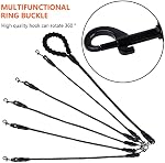 Five Dog Leash,Comfortable 5 Dog Leash with Reflective,360 Swivel No Tangle Five Dog Training Leash,for Multiple Large Medium Small Dogs (Black, Five Leashes)