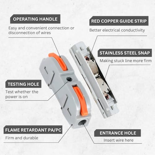 Image of 17pcs Wire Connector Blocks | Universal Electrical Connection Terminals | Quick Push-in Cable Splice Connectors | SPL-1 Clamp with Lever | 0.2-4mm Wire Jointer, Reusable & Safe
