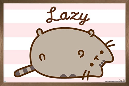 Trends International Pusheen - Lazy Wall Poster, 14.725" x 22.375", Bronze Framed Version