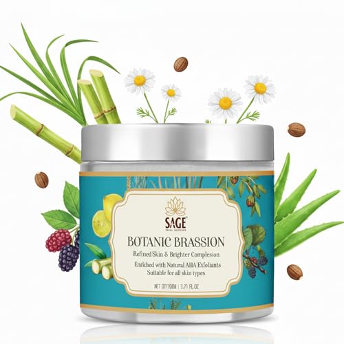Image of Botanic Braison Face Scrub with Cane Sugar, Lemon & Jojoba | Helps with Dead Skin & Dark Spots | Contains Skin Brightening & Hydrating Properties - (110g)