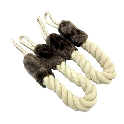 NUOBESTY 2pièces Cordes De Butée De Porte Décoratives Anti-Collision pour Poignées De Porte Claquantes avec Extrémités Pelucheuses Marron