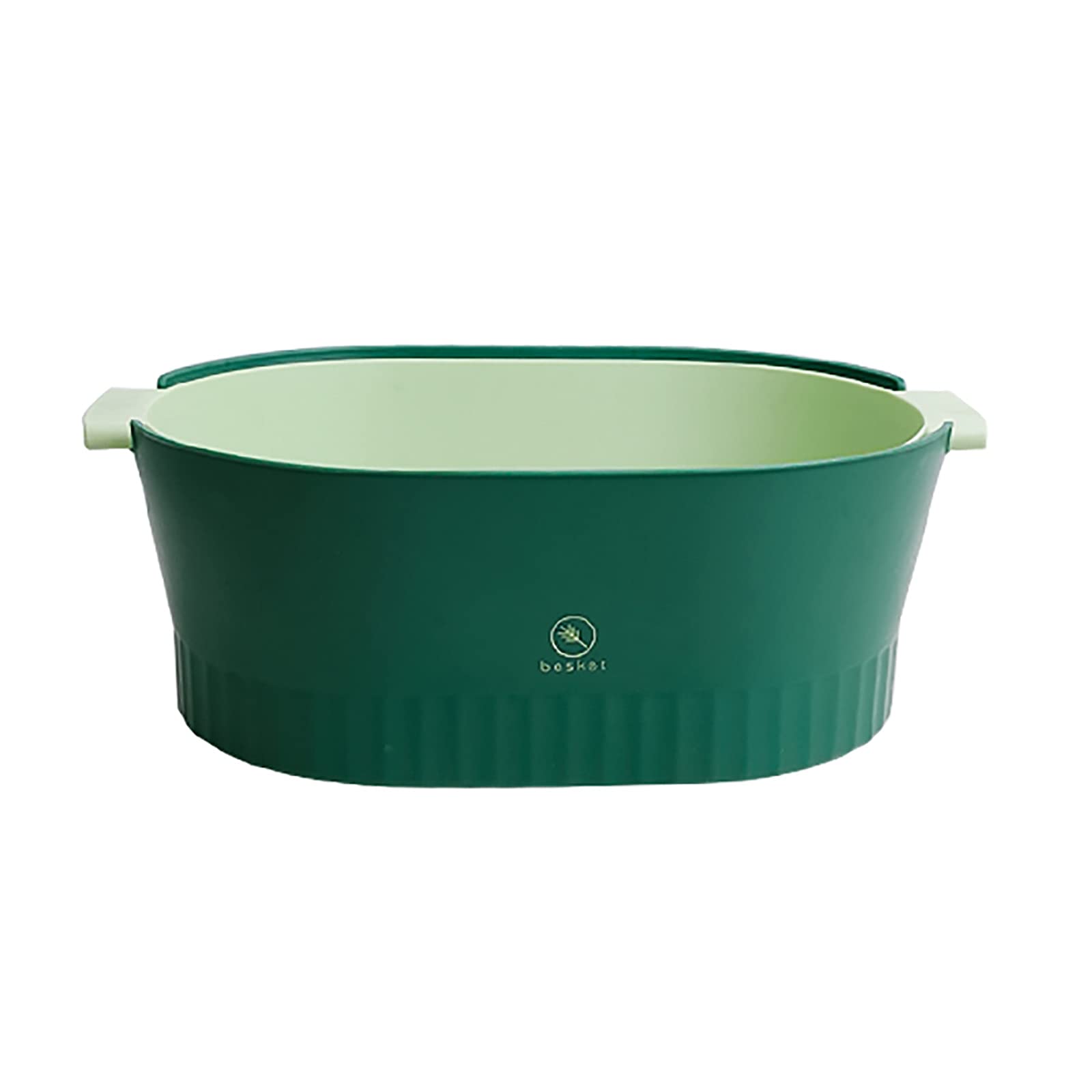 Passoire de cuisine en plastique vert taille L pour égoutter les pâtes et légumes facilement