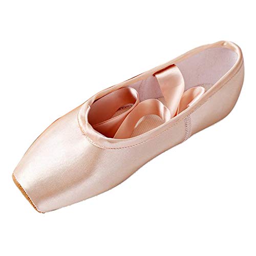 Milageto Sapatilhas de balé para mulheres, Pointe Ballet de Dança, sapatilhas de balé para com alças