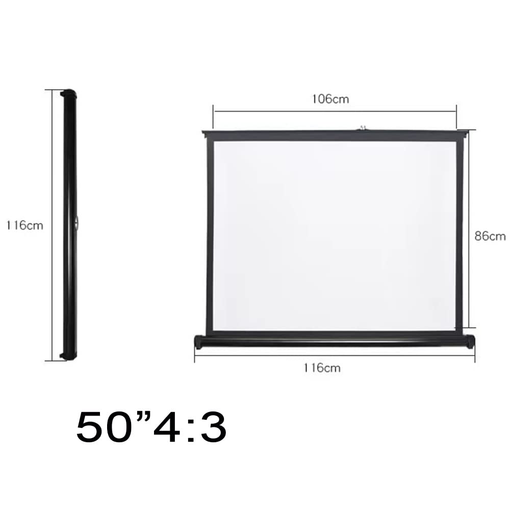 Schermate Di Proiezione Portatili Per Tabletop, Schermo Del Proiettore HD 50 Pollici, Schermo Del Film Pull-up Manuale, Tenda Da Proiettore, Schermo Mobile Per Campeggio/viaggio