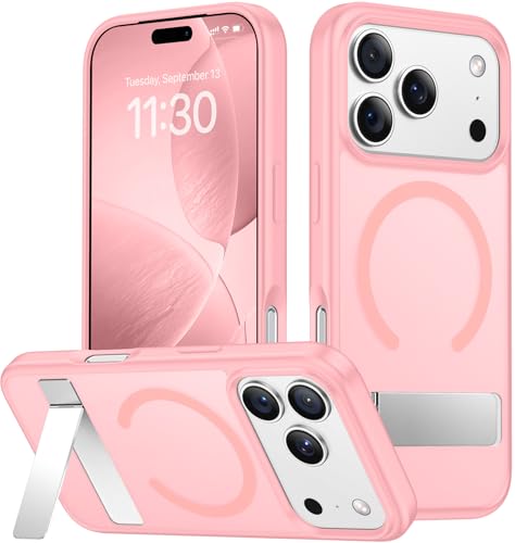 SPIDERCASE Magnetic for iPhone 17 Pro Max Case,with [3 Stand Ways] [Military Grade Drop Protection] with Invisible Stand Shockproof Slim Case for iPhone 17 Pro Max 6.9",Light Pink by SPIDERCASE - Used condition - US$7.80